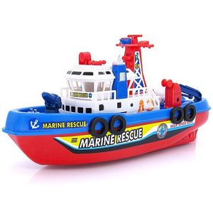 电动船玩具会喷水声光海上消防船儿童戏水模型军舰轮船洗澡玩具船