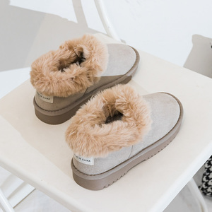 冬季可爱豆豆雪地靴女鞋2023年新款保暖短款加厚加绒外穿毛毛棉鞋