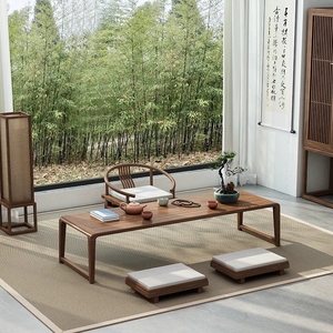榻榻米茶桌地台桌茶几小矮桌炕桌实木定制仿古禅意日式飘窗木质桌