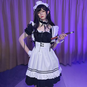 奇迹暖暖女仆装cos可爱风女装大佬洛丽塔伪娘佣lolita连衣裙大码