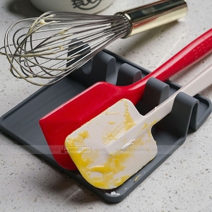 四孔4格硅胶汤勺垫 搁物搁勺置物器 打蛋器刮刀架多功能防烫架