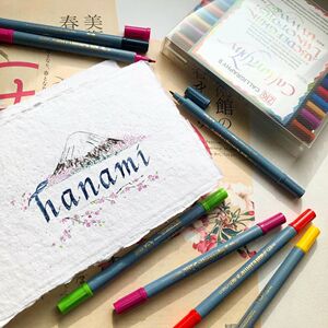 日本kuretake 吴竹斜头水彩笔哥特字体英文艺术字母书写tc-3100