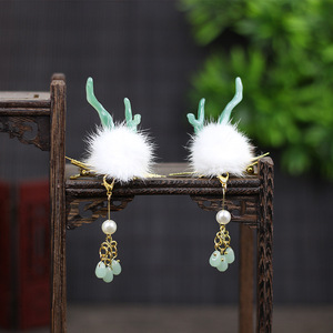 小鹿发夹森系古风