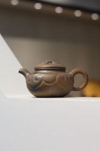 宜兴前墅古龙窑柴烧高温窑变紫砂壶手工茶壶吴永兵仿古如意壶孤品