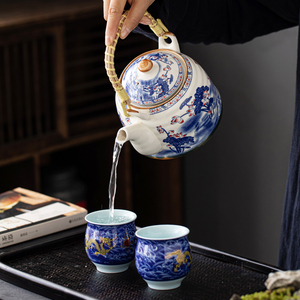 包邮陶瓷茶具套装功夫茶具配件大容量茶杯老产品带过滤网高温烧制