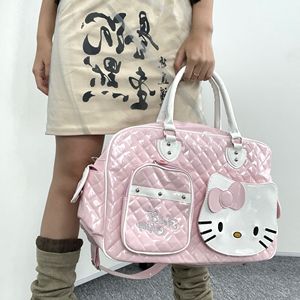 花花快乐日/Hello Kitty斜挎包PU亮面旅行袋可爱甜美Y2K手提包