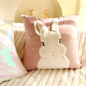 ins奶油风可爱粉色兔网红抱枕少女心客厅沙发靠枕床头飘窗靠垫套