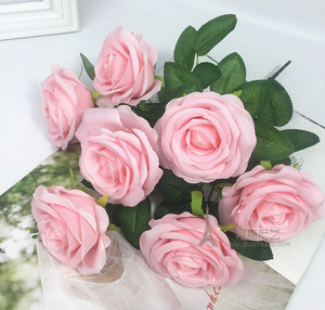 7头把束仿真玫瑰花假花束客厅餐桌摆放绢花婚庆布置花墙装饰娟花