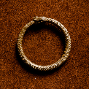 吾蟲原创黄铜噬尾蛇闭口钥匙环咬尾蛇衔尾蛇包包配饰挂件复古个性