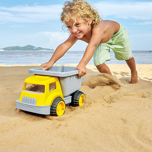 Hape大容量运沙车沙滩玩具1-6岁+儿童工具男女孩海边堆戏水小推车