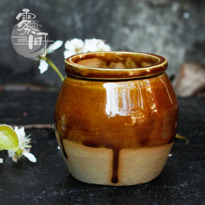 云南小号大理手工土陶罐 调料罐上釉粗陶茶叶罐水培盆瓶罐