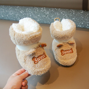 婴儿棉鞋6-12个月婴幼儿鞋子秋冬款一岁宝宝高帮学步鞋加厚保暖冬
