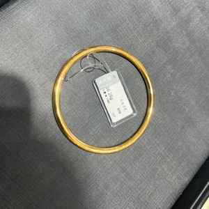 周大福新款亮面素圈黄金足金光圈实心固定圈口手镯计价 克重