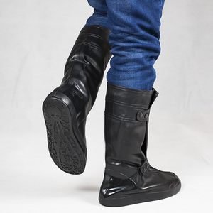 圭胶鞋套男生放水鞋套防水鞋套硅胶高筒加厚骑行防尘鞋套高筒男士