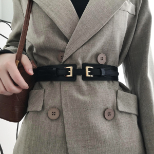 腰封女士西装外穿装饰简约百搭时尚宽腰带搭配毛呢子大衣外套松紧