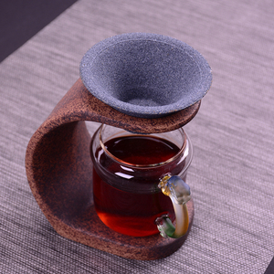 茶之具氧化铝矿石无孔茶滤茶叶过滤网陶瓷茶漏 茶具漏斗茶道配件