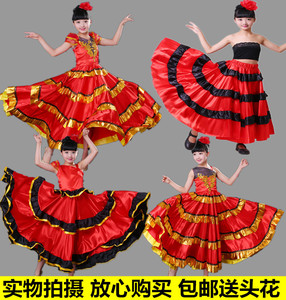 六一儿童演出服舞台表演服开场舞斗牛舞西班牙大摆裙学生舞蹈