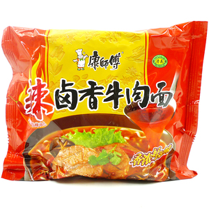 康师傅辣卤香牛肉面 清真食品 袋装方便面泡面102克 满24袋包邮