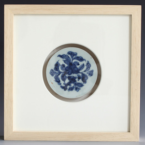 折枝瓜果图青花瓷片明代青花瓷片碎片装饰画清代青花 装饰陶瓷