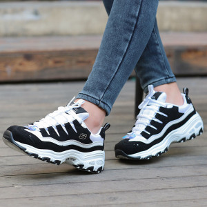 skechers斯凯奇女鞋2022新款d lites系列厚底休闲运动熊猫鞋13141