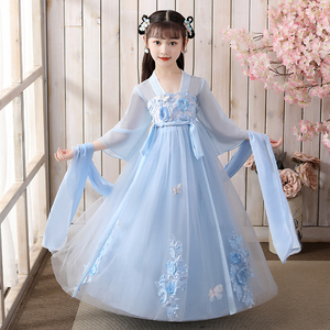 女童汉服连衣裙夏装2022新款洋气纱裙儿童裙子夏款童装女孩公主裙