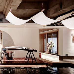 阳光房茶室遮阳遮光装饰吊顶纱咖啡厅装饰家用商用天花防尘波浪顶