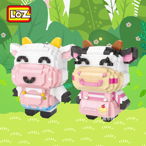 loz俐智微钻小颗粒积木拼装儿童益智生肖牛成年拼插立体玩具礼物