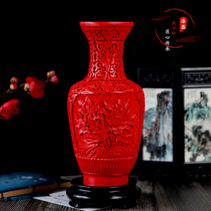 扬州漆器花瓶10寸漆雕瓶同学聚会单位礼品地方特色工艺品居家装饰
