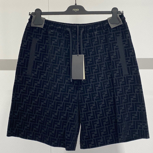fendi/芬迪 植绒抽绳系带短裤男士印花logo运动裤休闲 fb0689a7d5