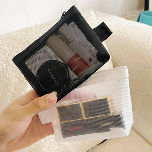 新款 网纱化妆包口红气垫内胆包大容量便携随身迷你补妆包 证件包