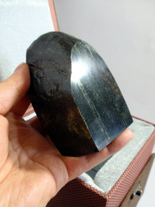 崂山绿石海底玉墨玉大印章99*50*42mm青岛特产玉石送礼盒hz