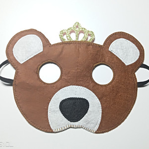 幼儿园表演动物面具不织布面具小熊面具熊面具儿童节演出面具
