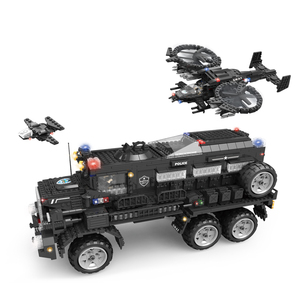 兼容乐沃马高神盾号装甲车拼装积木益智拼插玩具警察战队男孩礼物