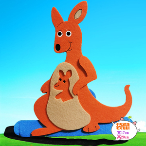 袋鼠头饰表演道小动物头套卡通帽子面具儿童幼儿园演出装扮服饰帽