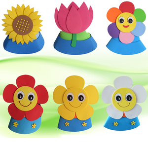 小花朵头饰道具植物向日葵太阳花头套面具儿童表演卡通帽子幼儿园