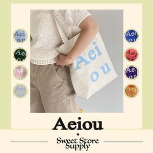 【现货】韩国Aeiou代购文艺百搭时尚字母质感单肩手提帆布包