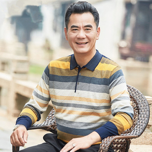 秋装中年男士长袖t恤薄款秋衣