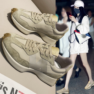 华夫阿甘鞋女小蛮腰2021年秋季新款厚底运动休闲杨幂同款老爹鞋潮
