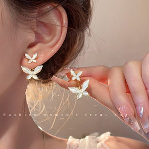 一款两戴~蝴蝶耳钉女小众设计高级感轻奢小巧耳环气质独特耳饰潮
