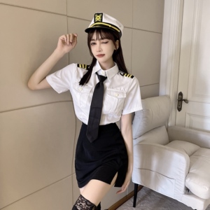 jk空姐制服女夏ktv夜店酒吧工作服职业装女警空姐服衬衫短裙套装