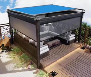 户外遮阳棚伸缩式铝合金电动智能遮阳蓬防晒阳光房轨道天幕雨棚