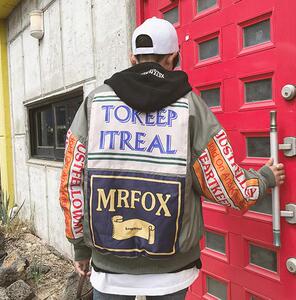 淘宝红花会美式嘻哈街头潮服brantb小白棉衣边伯贤加棉夹克志龙棒球服