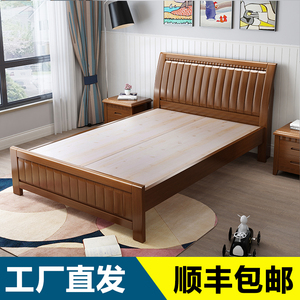 实木床一米二单人床1米2老式硬板床1.35米客房床家用90cm宽成人