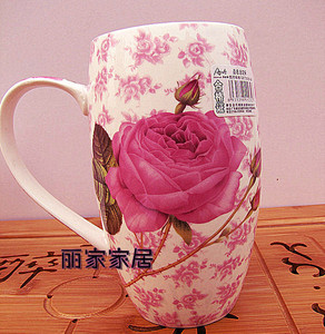 骨瓷花杯陶瓷水杯奶杯大水杯茶杯马克杯清新礼品雅诚德包邮思诺杯