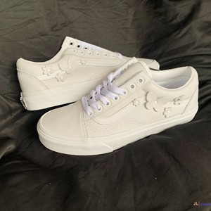 现货vans范斯低帮old skool皮质拼接花卉板鞋vn0a5krfb5q