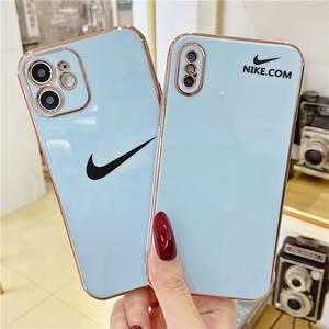 烟灰蓝适用苹果11pro手机壳xr软7p/8plus硅胶12nike男女xsmax潮牌