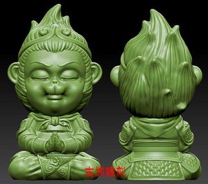 三维立体 四轴浮雕图 圆雕图/猴子摆件大圣孙悟空双手合十
