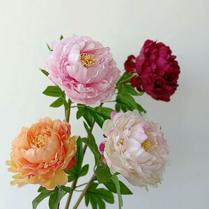 中式高品质仿真花花王牡丹绢花 客厅餐桌花假花花束单枝装饰摆件