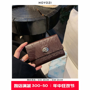 【小优家包包】HOYOZI头层牛皮褶皱卡包女式真皮零钱包小钱夹