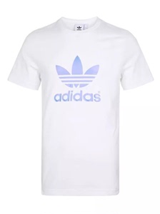 Adidas/阿迪达斯三叶草天蓝大logo男子宽松运动短袖T恤 DP8570